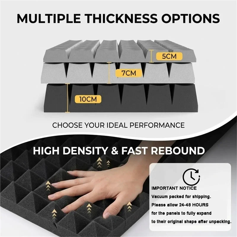 Rock Solid Peel And Stick Acoustic Foam Roll Self Adhesive Soundproof Wall Padding For Noise Reduction Room Setup Quick Hassle Free Install Continuous Width Minimizes Seams No Sticky Glue Mess Required