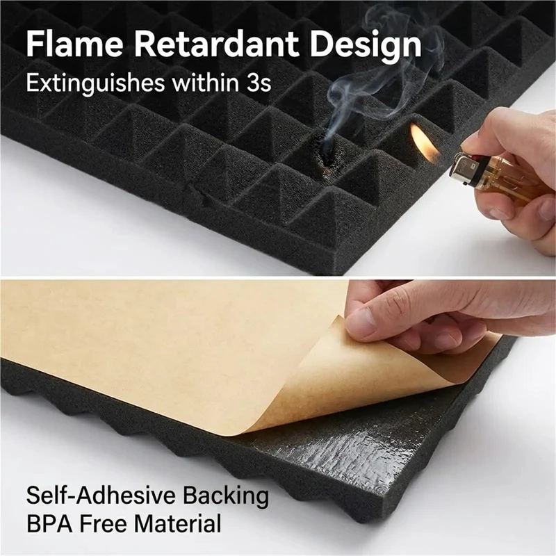 Rock Solid Peel And Stick Acoustic Foam Roll Self Adhesive Soundproof Wall Padding For Noise Reduction Room Setup Quick Hassle Free Install Continuous Width Minimizes Seams No Sticky Glue Mess Required
