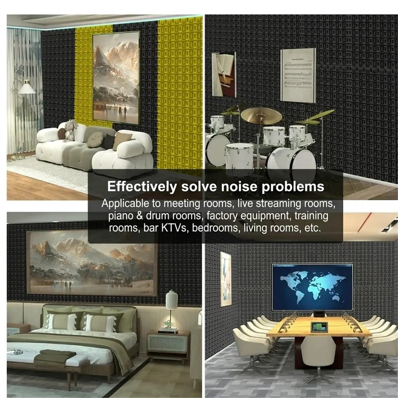 Heavy Duty Soundproof Wedge Foam Wall Panels For Home Studio Acoustic Treatments Peel And Stick Noise Reduction Insulation Roll With Rock Solid High Density Dampening Pads