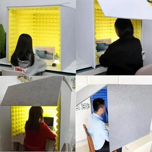 Slick Plug And Play Portable Folding Vocal Sound Booth Crafted With Heavy Duty Acoustic Cotton Paneling For Crisp Dead Air Free Audio Quality Perfect For Chill Podcasts Home Studio Grind And Smooth Video Calls