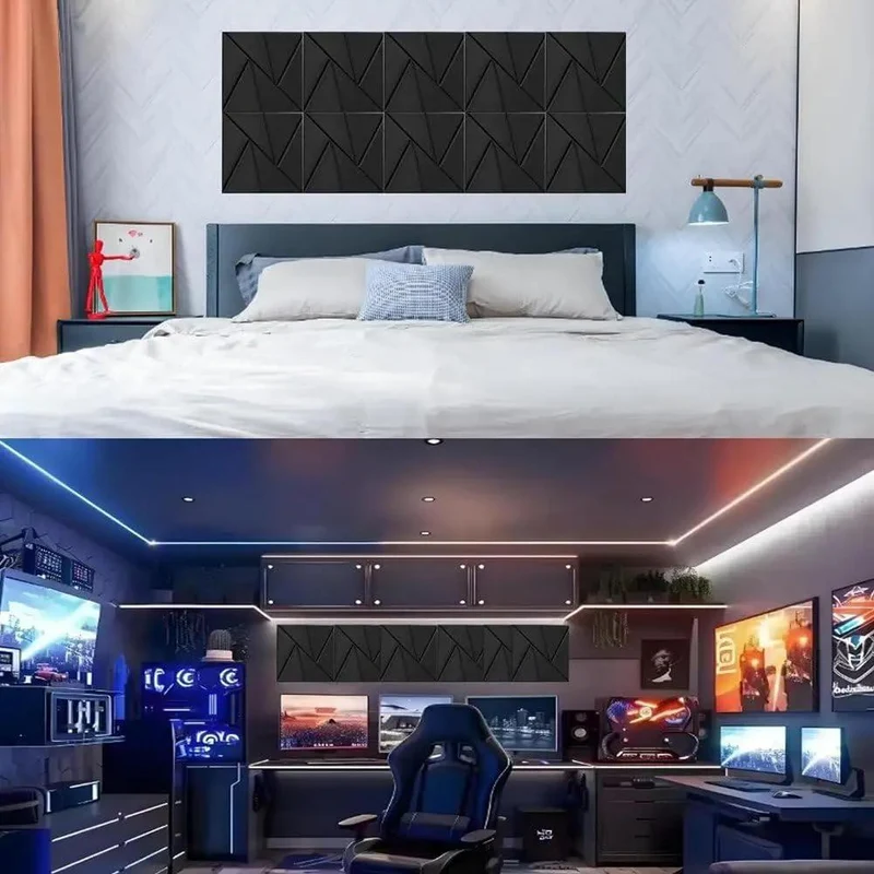 Bump Up Your Space Acoustics With These Heavy Duty Self Adhesive Acoustic Foam Panels Set Of 8 Sound Dampening Wall Tiles That Slap On Quick To Kill Echoes And Drop Noise For Studios Or Home Offices