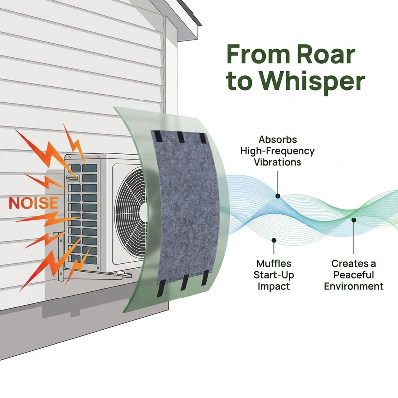 Top Shelf Outdoor AC Compressor Soundproofing Foam Wrap With Heavy Duty Straps And Self Adhesive Insulation Blanket Kicks The Noise And Keeps Your Setup Vibing Cool All Year Round