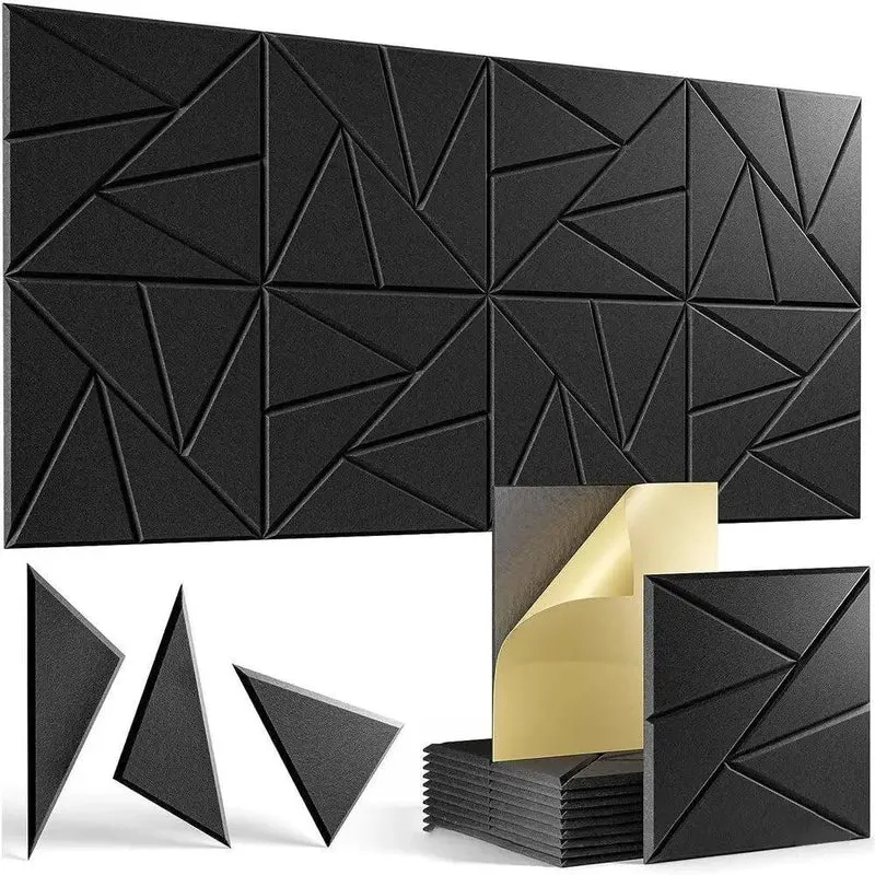 Heavy Duty Self Adhesive Soundproof Foam Panels Smash Room Echo And Quiet Down Walls No Sweat Peel Install Killer Deal For Podcast Rooms Home Theater Or Office Setup