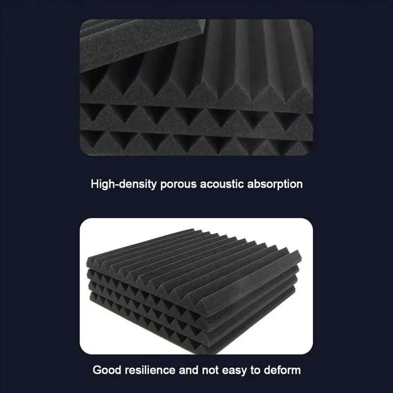 Built Tough Acoustic Foam Panels 6 Pack Soundproof Wedge Tiles Killer Echo Reduction Quick Grip Install Flame Retardant Sound Deadening Acoustic Insulation For Home Studio And Office