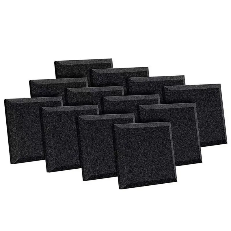 Solid Soundproof Foam Panels For Home Studio Acoustic Wall Tiles With Beveled Wedge Design Flame Retardant Polyurethane Insulation Bricks Crush Echo And Block Room Noise 12 Pack Next Level Audio Gear Boasting Pro Grade Build Smooth Finish For Any Project