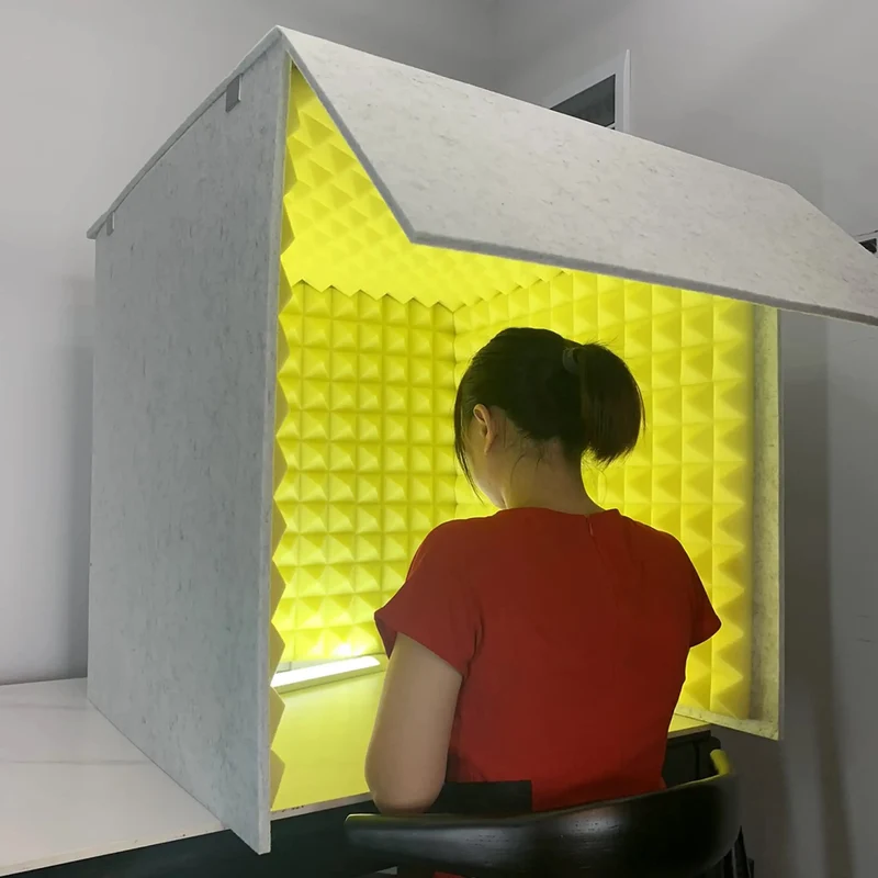 Desktop Soundproof Vocal Booth Portable Acoustic Foam Cube Shield Noise Isolating Mic Windscreen Pro Rig Streamer Essential For Crisp Broadcast Audio And Tight Spaces