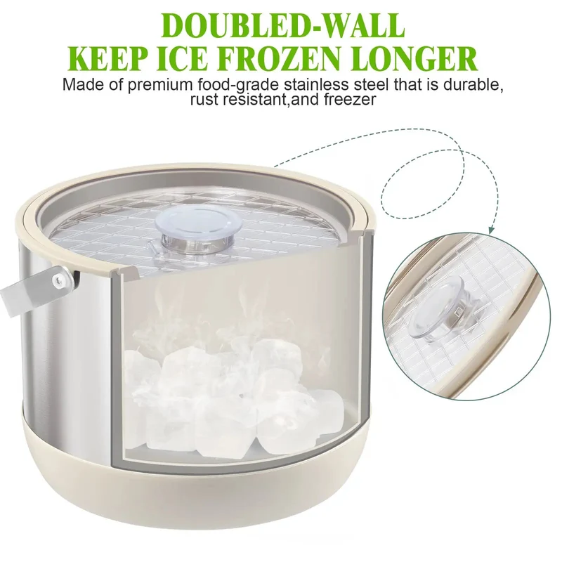 Keep It Frosty 4.8 Liter Insulated Ice Bucket With Snug Fit Lid And Drop Handle Scoop Top Tier Pick For Weekend Tailgates Poolside Lounges And Casual House Parties In Crisp White