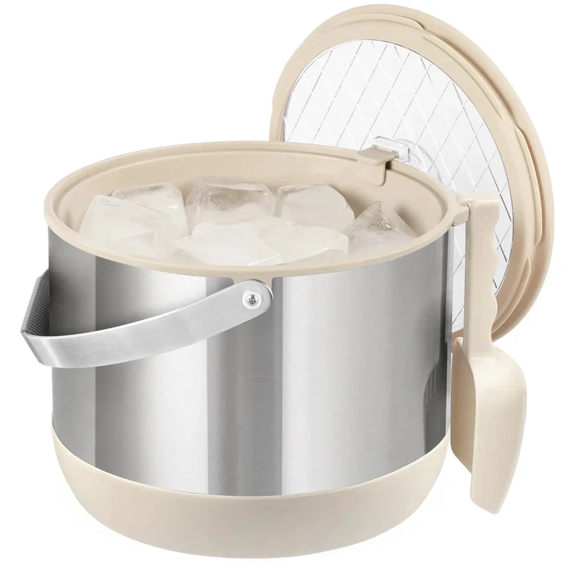 Keep It Frosty 4.8 Liter Insulated Ice Bucket With Snug Fit Lid And Drop Handle Scoop Top Tier Pick For Weekend Tailgates Poolside Lounges And Casual House Parties In Crisp White