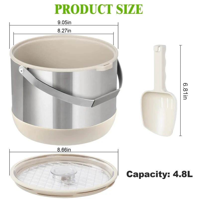 Keep It Frosty 4.8 Liter Insulated Ice Bucket With Snug Fit Lid And Drop Handle Scoop Top Tier Pick For Weekend Tailgates Poolside Lounges And Casual House Parties In Crisp White