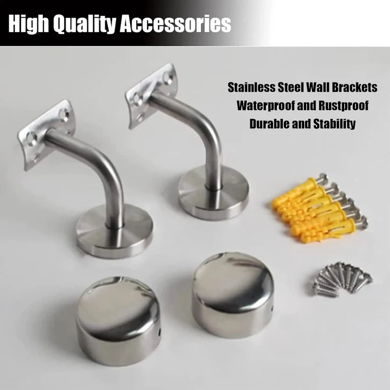 Clear Acrylic Handrails For Indoor Stairs, Transparent Crystal Staircase Railing With Non Slip Grip, Silver Bracket Kit, Solid Safety Grab Bars For Porch, Loft, Or Home, No Sweat Setup, Custom Lengths, Top Tier Quality