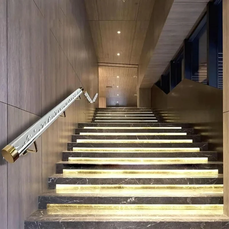Premium Clear Acrylic Handrail For Indoor Stairs And Hallways Featuring Rock Solid Stainless Brackets Non Slip Surface Custom Lengths And A No Hassle Complete Kit For Home Use
