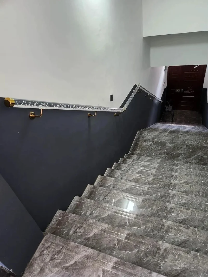 Badass Clear Acrylic Stair Handrail With Rock Solid Gold Wall Brackets For Heavy Duty Support And Ironclad Grip On Indoor Outdoor Steps Drop Dead Easy Setup Top Shelf Design