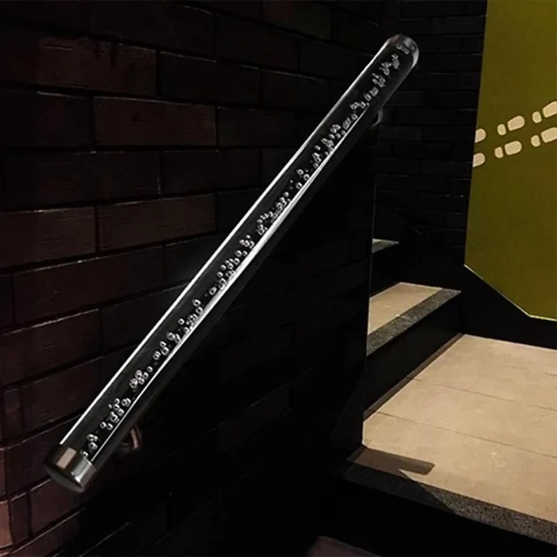 Rock Solid Clear Acrylic Staircase Handrail With Heavy Duty Stainless Brackets Custom Cut Non Slip Grip Interior Wall Railing Crystal Clarity For Home Safety Kit