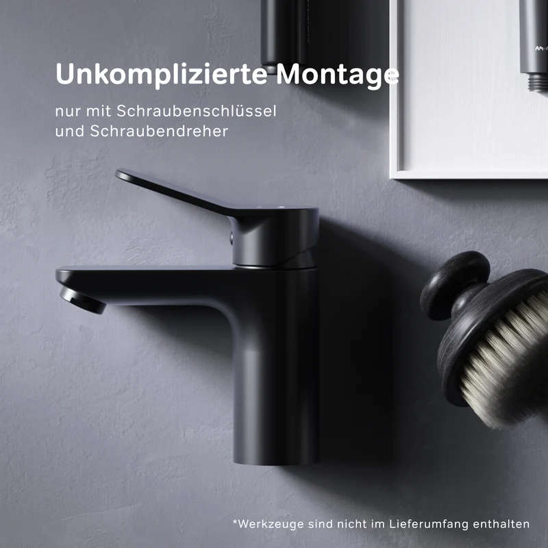 Waschtischarmatur X-Joy mit EcoStart, Schwarz – FXA02822