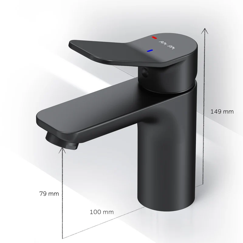 Waschtischarmatur X-Joy mit EcoStart, Schwarz – FXA02822