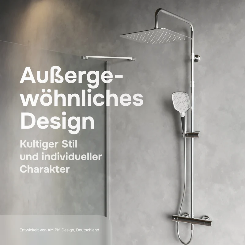 Duschsystem Play mit Thermostat und Regendusche – F078X400