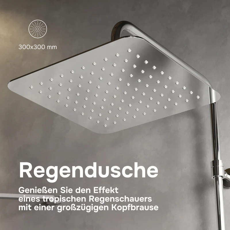 Duschsystem Play mit Thermostat und Regendusche – F078X400