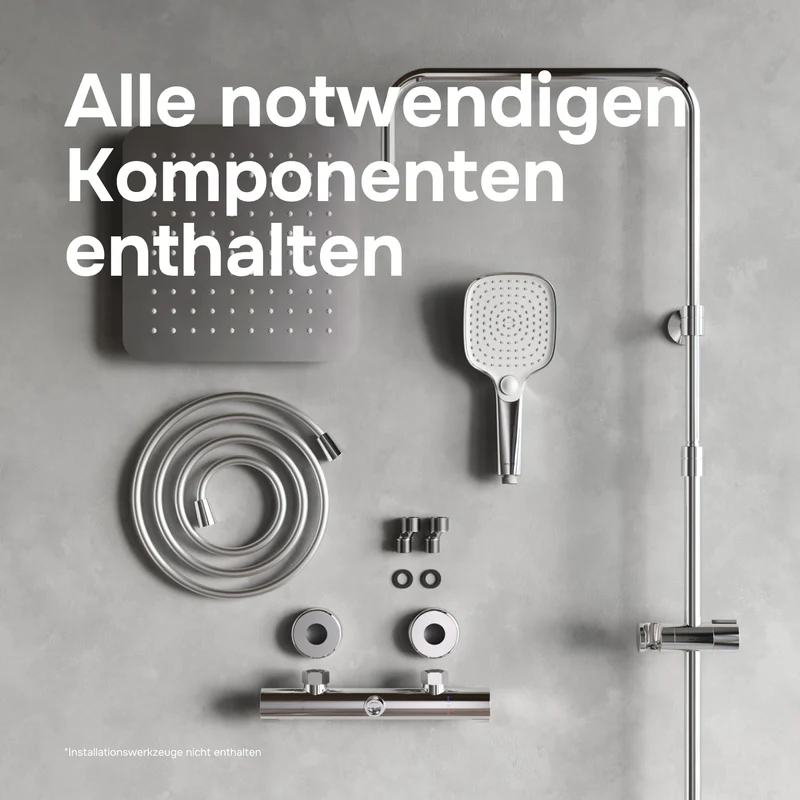 Duschsystem Play mit Thermostat und Regendusche – F078X400