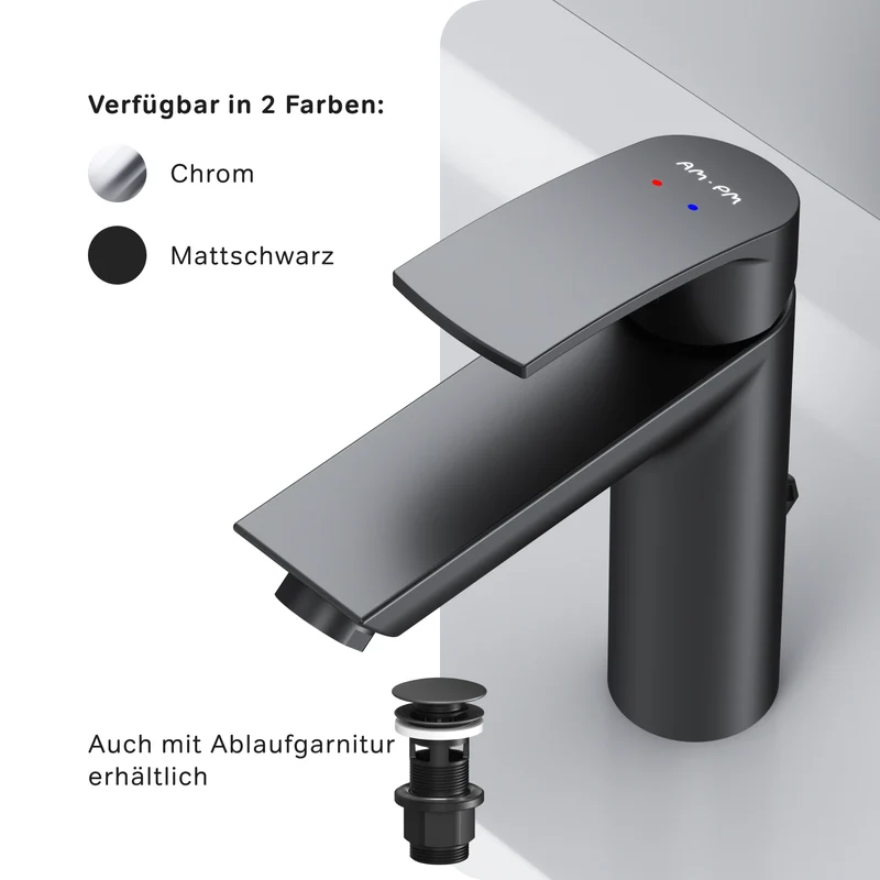Waschtischarmatur Play mit Zugstange, Schwarz – F8Y82122