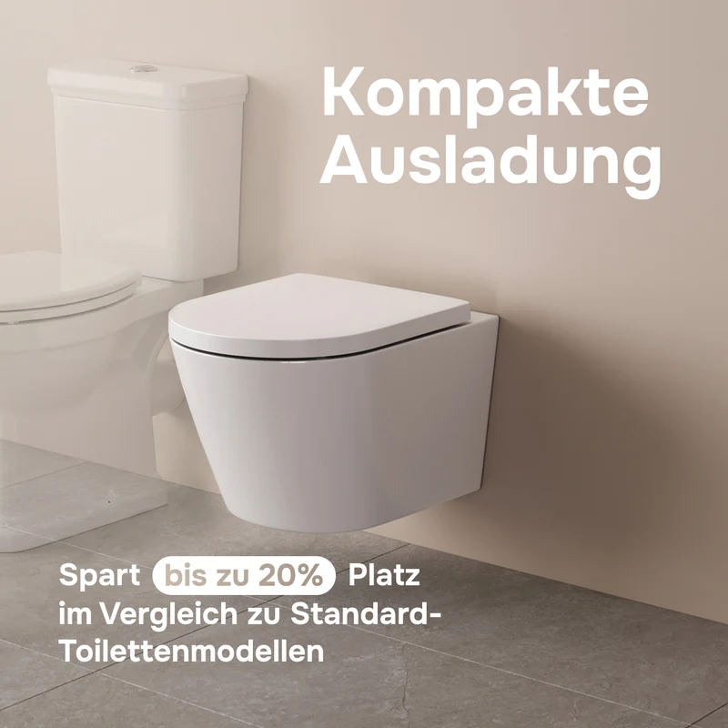 Wand-WC Flash AquaSpin spülrandlos mit WC-Sitz – CNA1901PSC