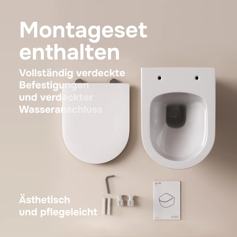 Wand-WC Flash AquaSpin spülrandlos mit WC-Sitz – CNA1901PSC
