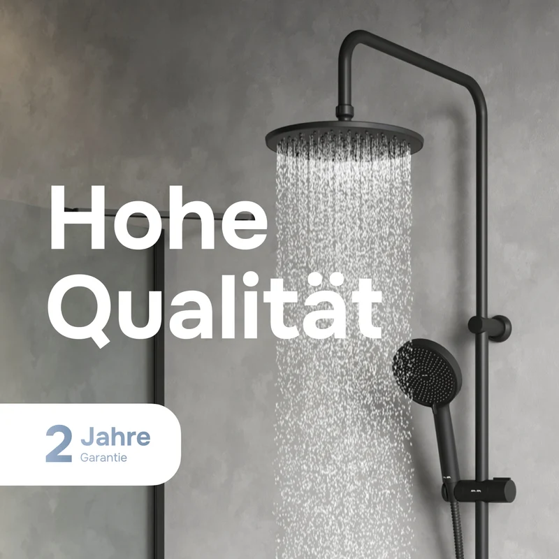 Duschsystem Play mit Regendusche, Schwarz – F078Y022