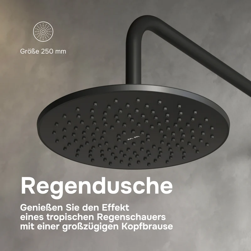 Duschsystem Play mit Regendusche, Schwarz – F078Y022