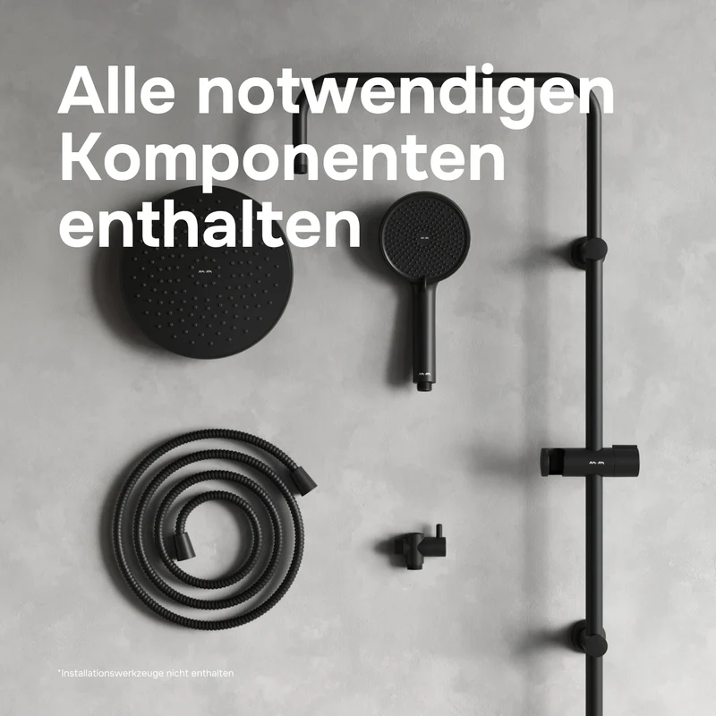 Duschsystem Play mit Regendusche, Schwarz – F078Y022