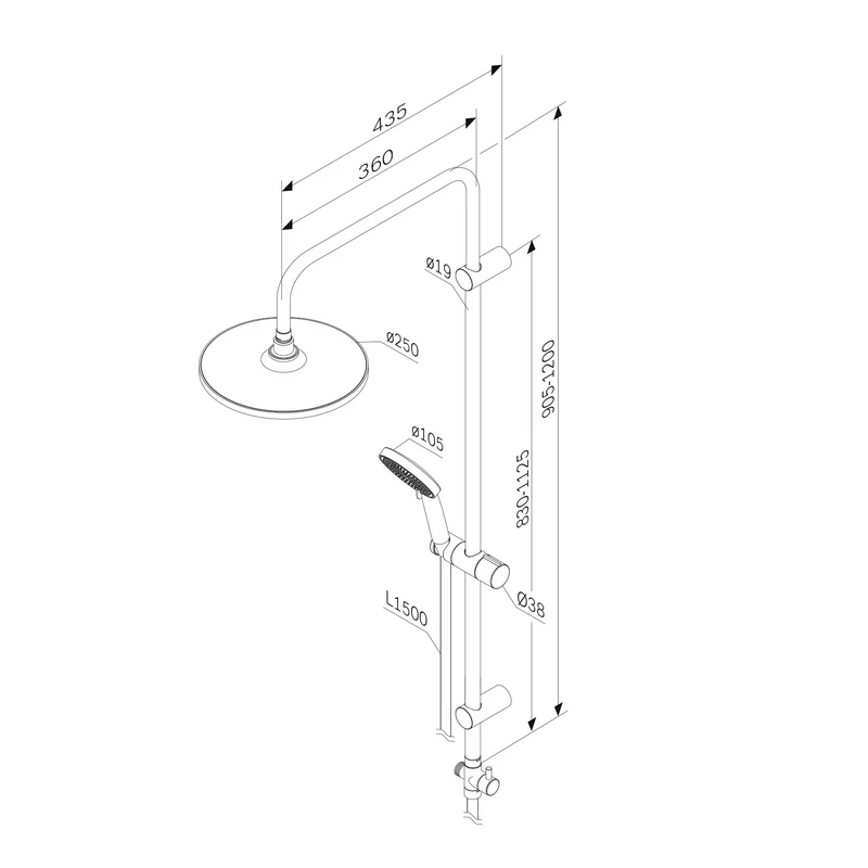 Duschsystem Play mit Regendusche – F078Y000