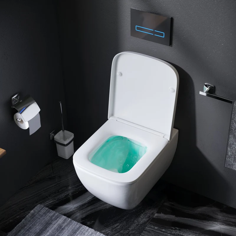 WC-Komplettset Gem mit Vorwandelement und schwarzer Betätigungsplatte – IIS90238.GA1700