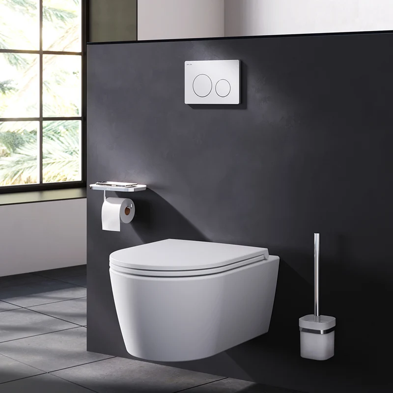 WC-Komplettset Spike mit Vorwandelement und weißer Betätigungsplatte – IIS90101.PA1900