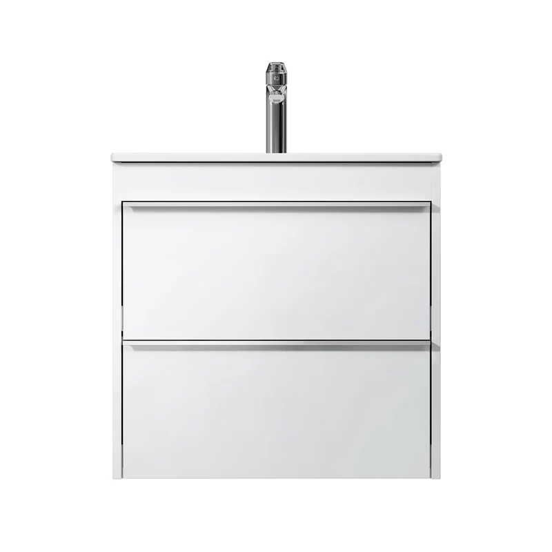 Waschtischunterschrank mit Waschbecken, 60 cm, als Flachpaket, 2 Schubladen – MTAX0602WG-C0602WG