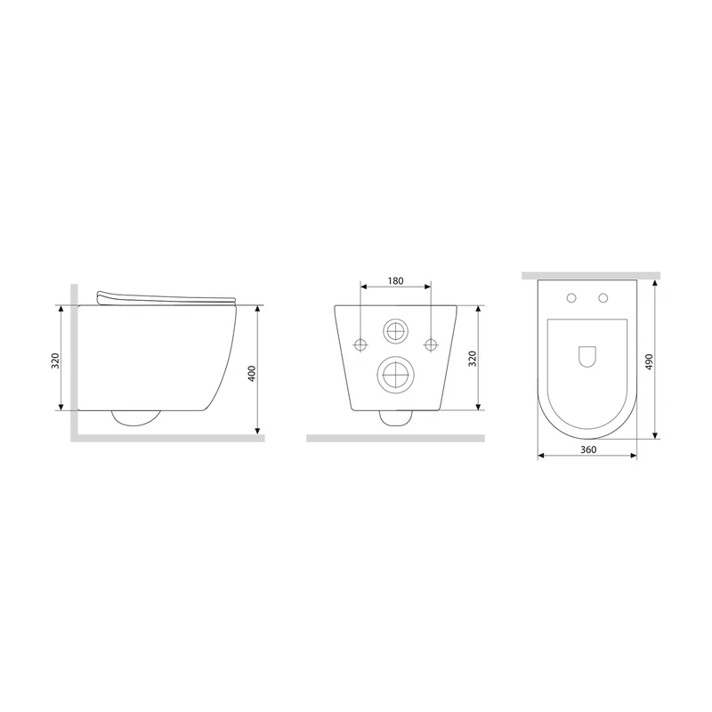 WC-Komplettset X-Joy S mit Vorwandelement und schwarzer Betätigungsplatte – IIS90238.XB1701