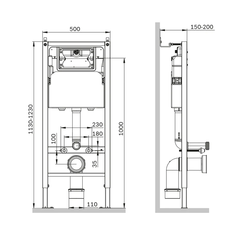 WC-Komplettset X-Joy S mit Vorwandelement und Betätigungsplatte in Chrom – IIS90251.XB1701
