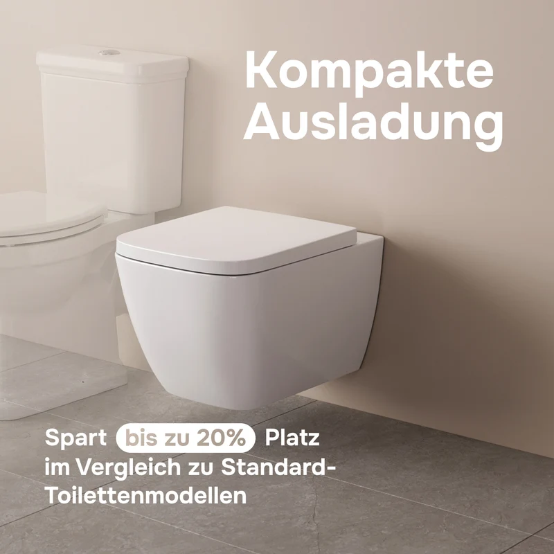 Wand-WC Gem AquaSpin spülrandlos mit WC-Sitz – CGA1901PSC