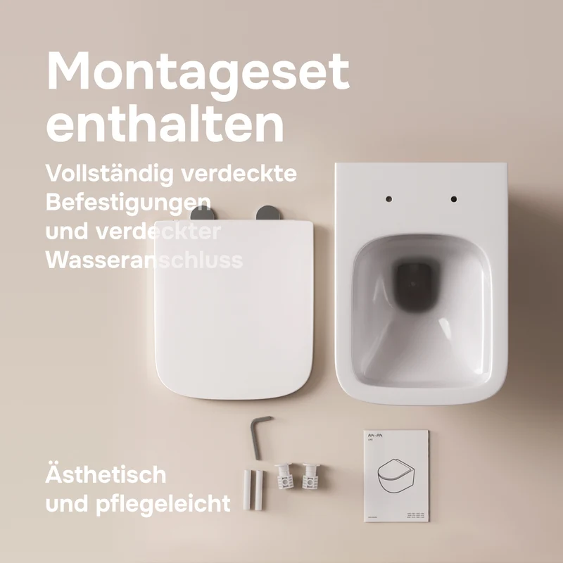 Wand-WC Gem AquaSpin spülrandlos mit WC-Sitz – CGA1901PSC