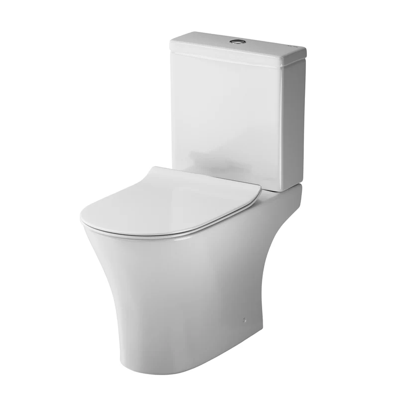 Stand-WC Flash mit waagerechtem Wandabgang (PK), spülrandlos mit Soft-Close-WC-Sitz – CNA8600PSC