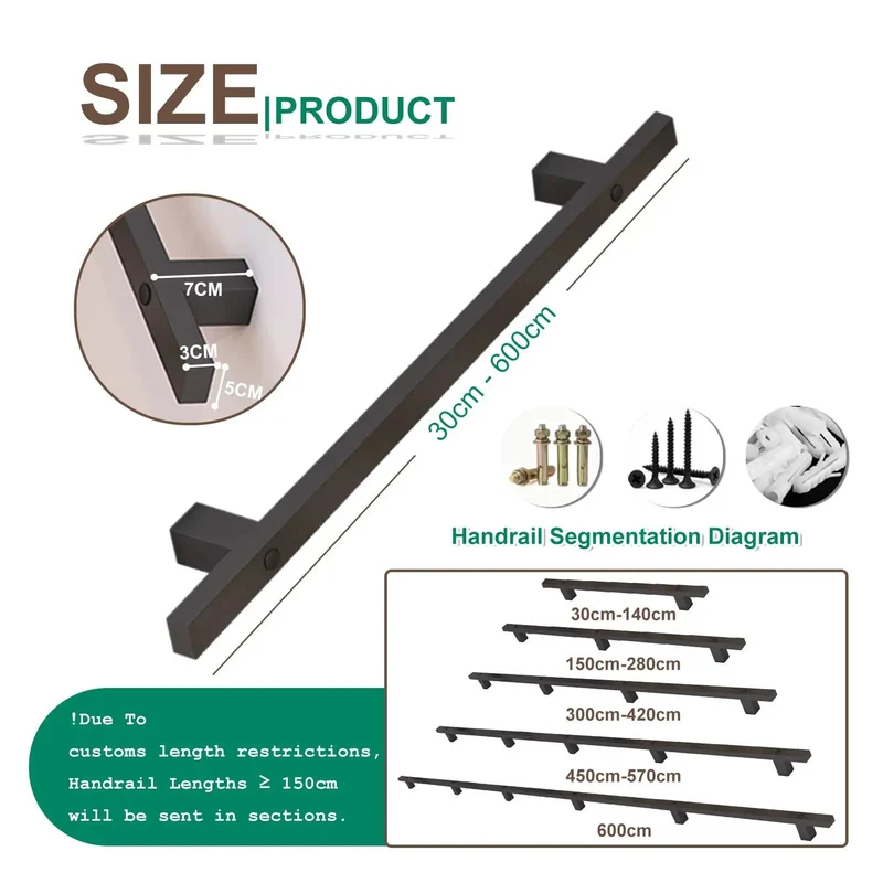 Rock Solid Wrought Iron Stair Railing Black Handrail For Staircase With Concealed Screw Mounts For Sleek Setup And Built Tough For Daily Hustle While Granting Sure Footed Non Slip Grip That Brings Serious Edge To Your Entry Way
