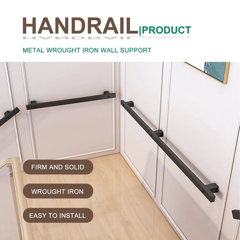Rock Solid Wrought Iron Stair Railing Black Handrail For Staircase With Concealed Screw Mounts For Sleek Setup And Built Tough For Daily Hustle While Granting Sure Footed Non Slip Grip That Brings Serious Edge To Your Entry Way