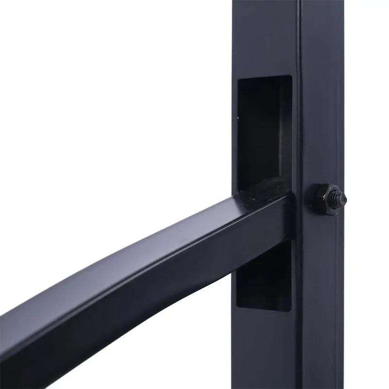 Rock Solid Wrought Iron Handrail For Outdoor Steps, Black Metal Stair Railing With Curved Non Slip Grip, No Sweat Quick Install System For One To Three Porch Stairs