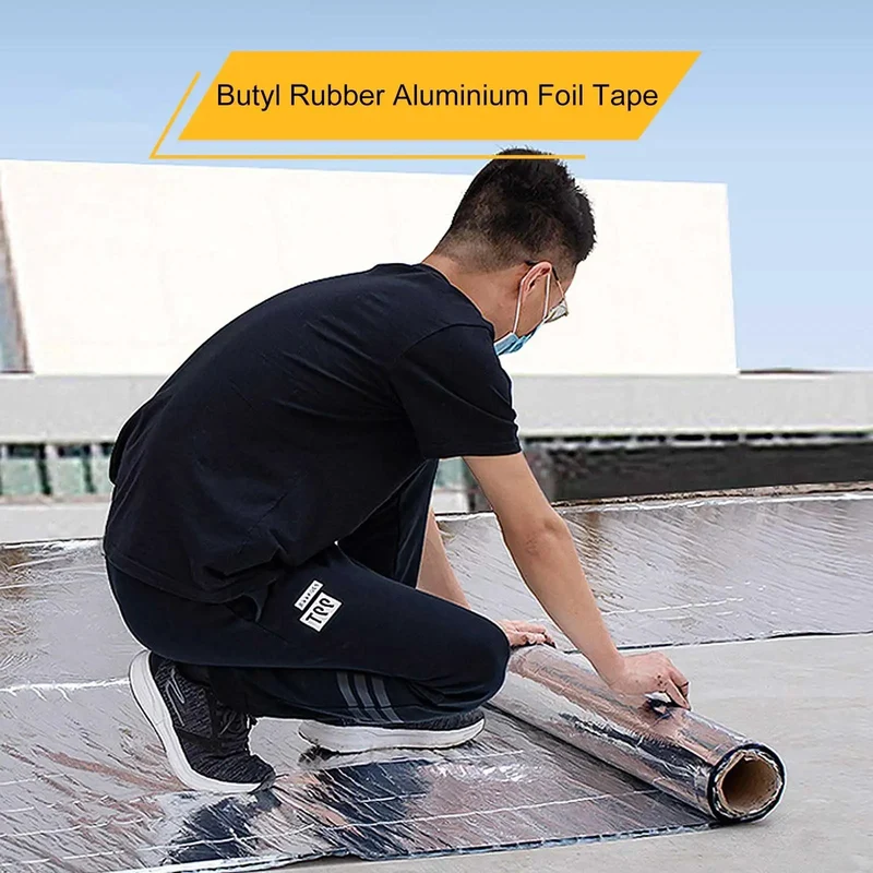 Heavy Duty Self Sealing Asphalt Tape With Aluminum Foil Backing Waterproof Bitumen Roll For Roof Patches Window Seals And Boat Repair Work Killer Grip No Sweat Fix For Shingles Leaks And Surface Cracks