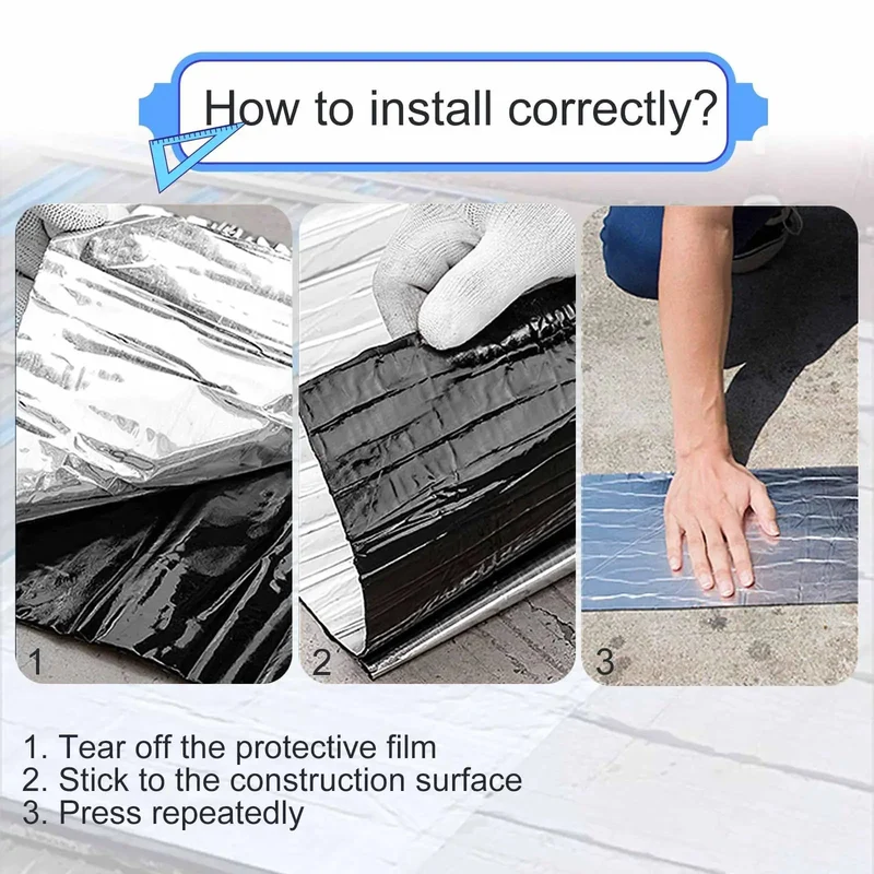 Heavy Duty Self Sealing Asphalt Tape With Aluminum Foil Backing Waterproof Bitumen Roll For Roof Patches Window Seals And Boat Repair Work Killer Grip No Sweat Fix For Shingles Leaks And Surface Cracks