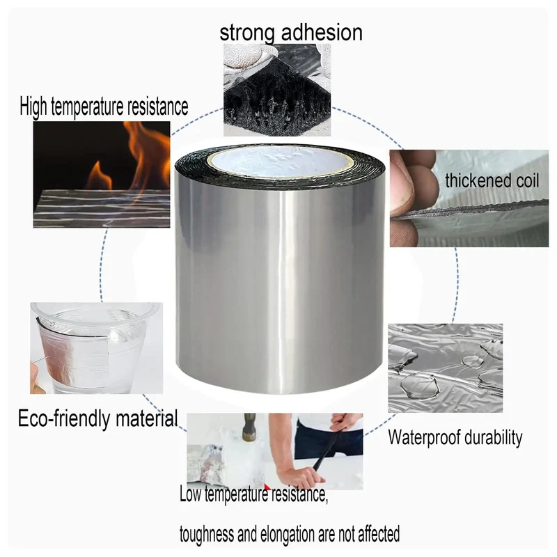 Heavy Duty Waterproof Roofing Tape With Heat Insulating Aluminum Foil Backing Self Adhesive Asphalt Shingle Repair Roll For Tight Seal Crack Fix And Badass All Weather Shed Protection 16 Foot Roll