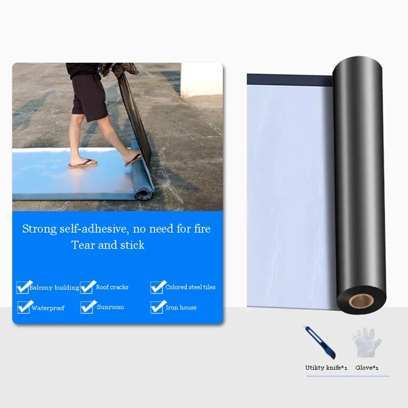 Premium Heavy Hitter Self Adhesive Roofing Felt Roll, All Weather Aluminum Foil Tape Sealant, Tough Underlayment Patch For No Sweat Leak Repairs And Rock Solid Outdoor Cover