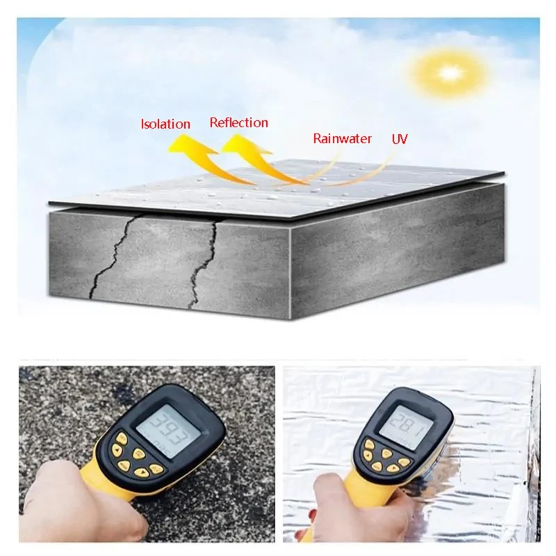 Heavy Duty Self Adhesive Roof Flashing Tape And Waterproof Underlayment Roll With Heat Reflective Aluminum Foil Backing To Straight Up Plug Those Pesky Leaks And Cracks On Sheds Or Homes Real Smooth