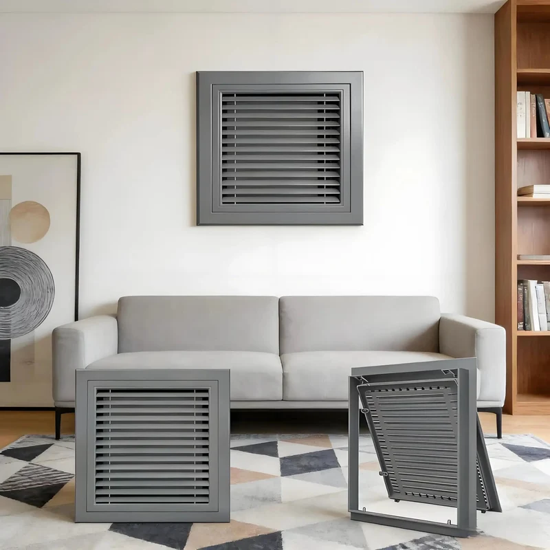Heavy Duty Return Air Grille With Louvered Vents And Reliable Magnetic Closure Drywall Access Panel For Crawl Space Attic And Interior Walls Zero Hassle Setup Rock Solid Hinges Gray Electric Cover