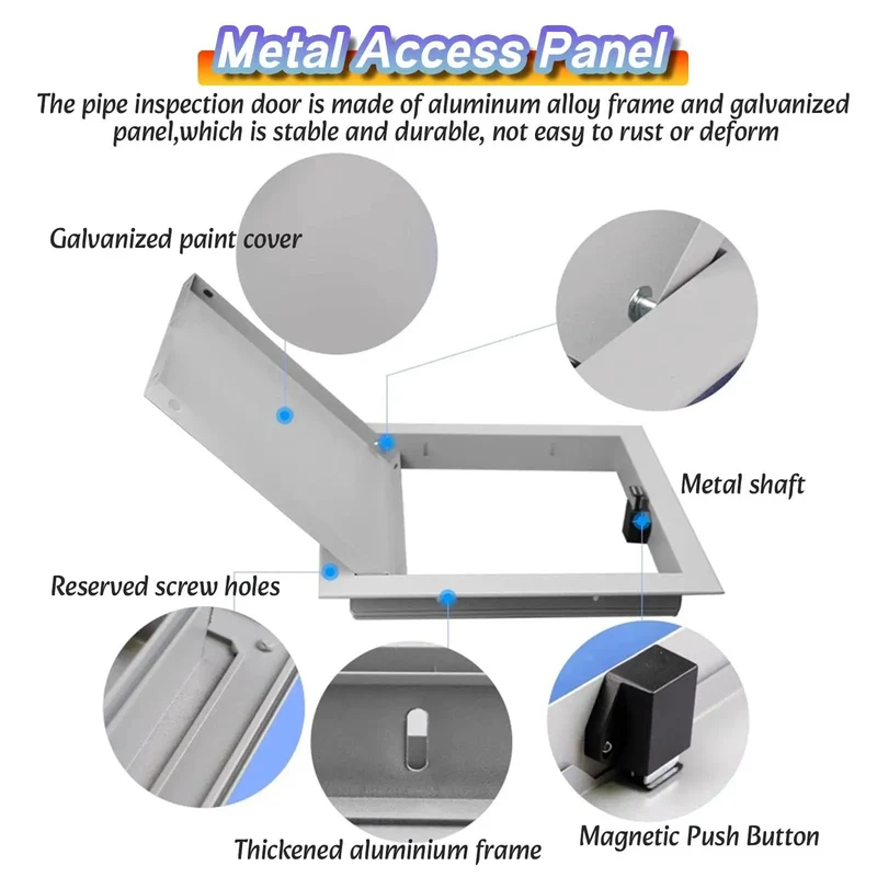 Heavy Duty Light Gray Access Panel Inspection Hatch Door For Drywall Ceilings Seamless Rust Resistant Aluminum Steel Build No Sweat Maintenance Smooth Operation And Top Shelf Durability For Quick Fixes