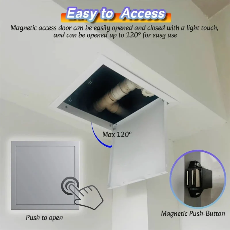 Heavy Duty Black Access Panel For Drywall And Suspended Ceilings Rustproof Galvanized Steel Inspect Hatch With Tight Flush Seal Hassle Free Maintenance And Quick Repairs Done The Easy Way For Anyone