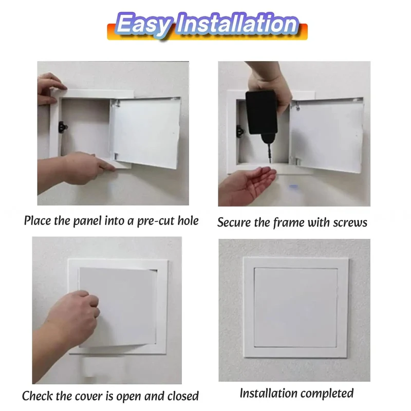 Rugged Drywall Access Panel Inspection Hatch For Suspended Ceilings Heavy Duty Galvanized Steel Body Rust Proof Coating Zero Drama Setup Instant Lock Mechanism Ultra Tough Matte Black Finish