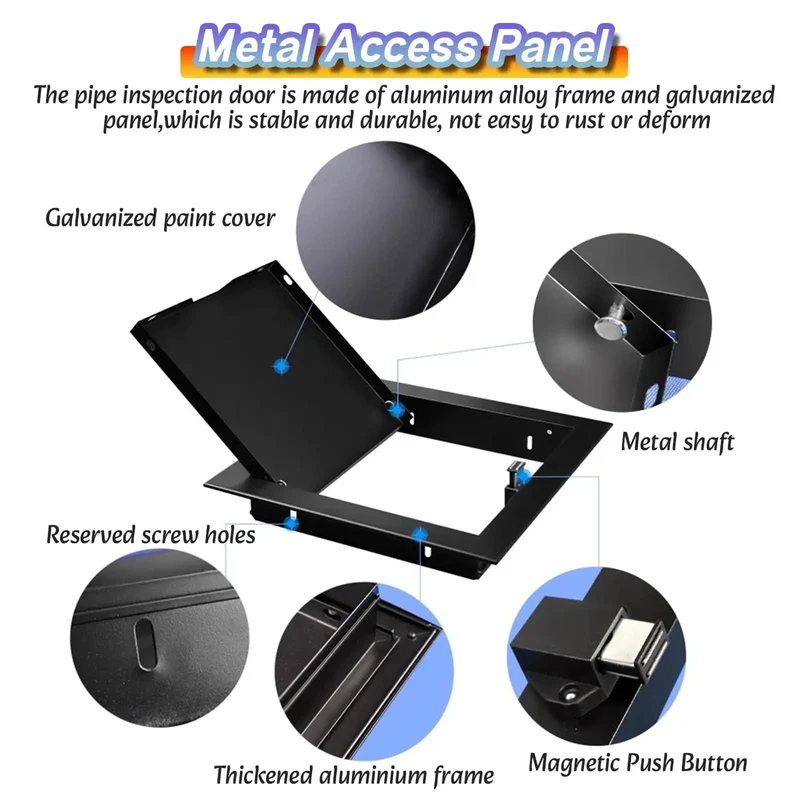 Solid As A Rock Metal Access Panel For Drywalls And Ceilings Sleek Black Inspection Hatch Easy Breezy Install Heavy Duty Aluminum Frame 350 By 400 Millimeter Cutout
